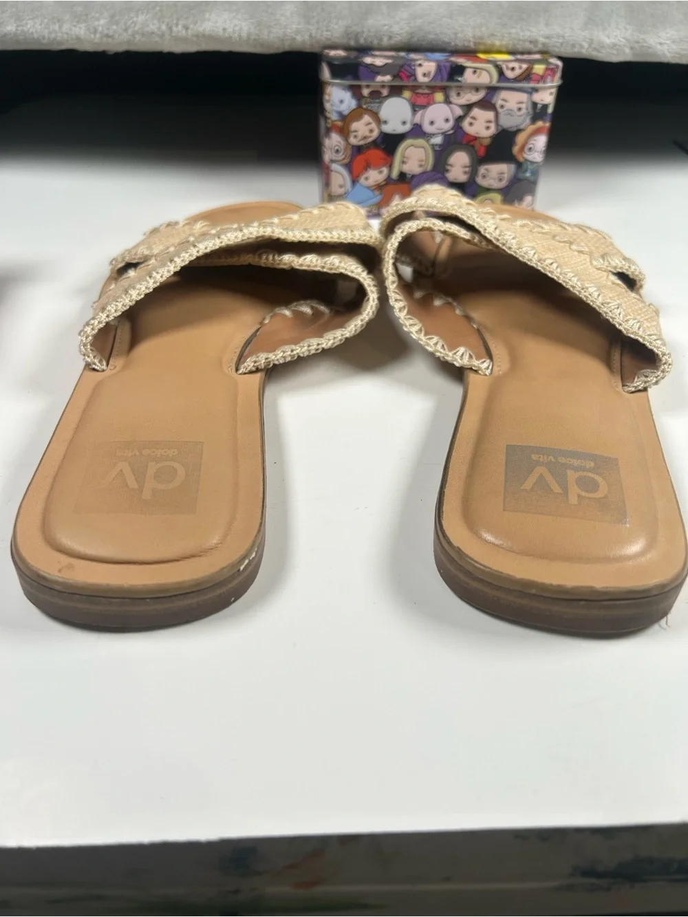 Dolce vita Juneau Beige Cross-Strap Slide Sandals for Women - Picture 6 of 9